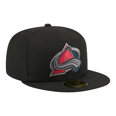 Men's New Era Black Colorado Avalanche Color Pop 59FIFTY Fitted Hat