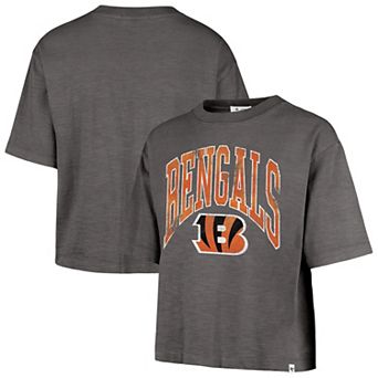 Women's '47 Charcoal Cincinnati Bengals Cropped Mindi Slub T-Shirt