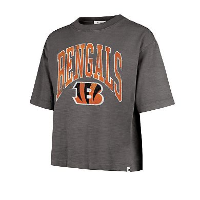 Women's '47 Charcoal Cincinnati Bengals Cropped Mindi Slub T-Shirt