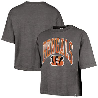 Women's '47 Charcoal Cincinnati Bengals Cropped Mindi Slub T-Shirt