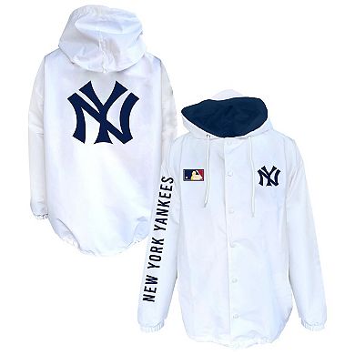 Men's Mitchell & Ness White New York Yankees Big & Tall Full-Snap Hooded Jacket