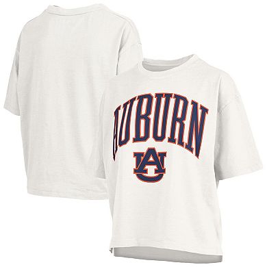 Women's Pressbox White Auburn Tigers Plus Size Nelson Motley Crew Oversized Slub T-Shirt