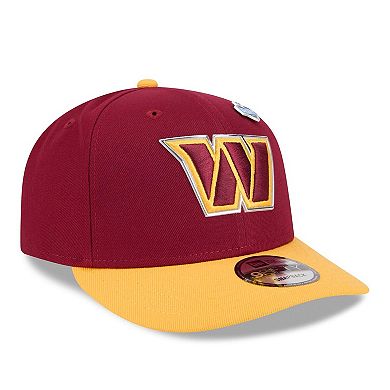 Men's New Era Burgundy/Gold Washington Commanders 2026 NFL Draft On Stage Pre-Curved 9FIFTY Snapback Hat