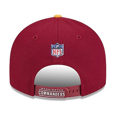 Men's New Era Burgundy/Gold Washington Commanders 2026 NFL Draft On Stage Pre-Curved 9FIFTY Snapback Hat