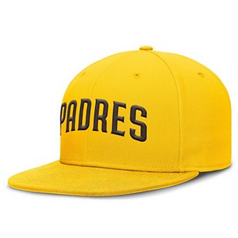 Men's Nike Gold San Diego Padres Wordmark Dri-FIT Round Bill True Fitted Hat