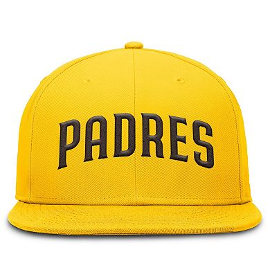 Men's Nike Gold San Diego Padres Wordmark Dri-FIT Round Bill True Fitted Hat