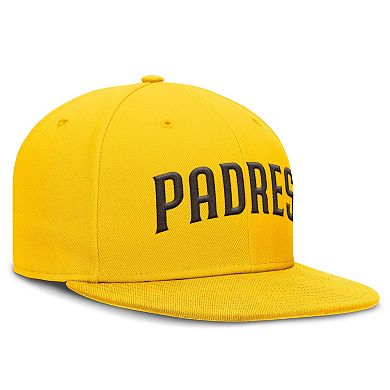 Men's Nike Gold San Diego Padres Wordmark Dri-FIT Round Bill True Fitted Hat