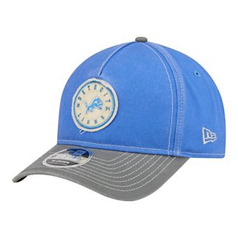 Men's New Era Blue/Gray Detroit Lions 9FORTY Felt A-Frame Adjustable Hat
