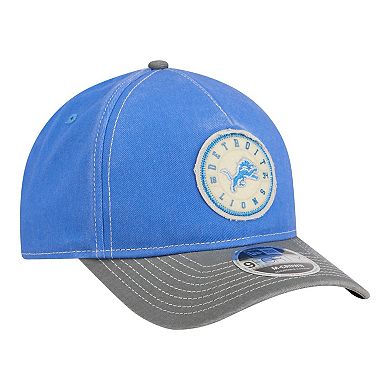 Men's New Era Blue/Gray Detroit Lions 9FORTY Felt A-Frame Adjustable Hat