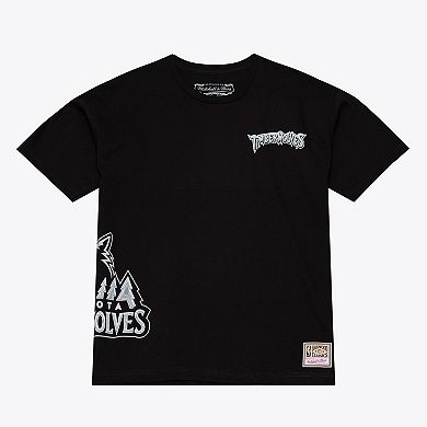 Men's Mitchell & Ness Black Minnesota Timberwolves Chrome Heritage T-Shirt