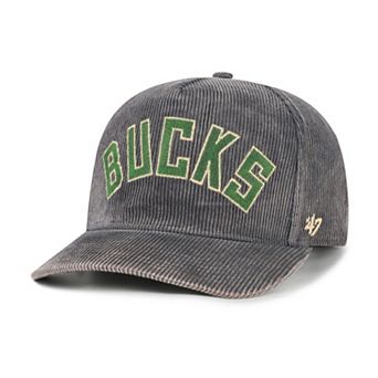 Men's '47 Charcoal Milwaukee Bucks Reclaim Snow Wash Corduroy Adjustable Hitch Hat
