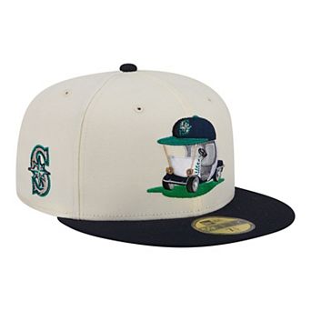 Men's New Era Cream/Navy Seattle Mariners Bullpen Cart 59FIFTY Fitted Hat