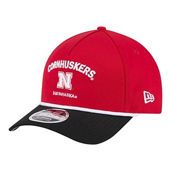 Men's New Era Scarlet/Black Nebraska Huskers Two-Tone Rope 9FORTY M-Crown A-Frame Adjustable Hat