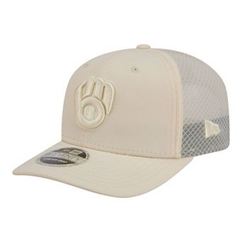 Men's New Era Light Beige Milwaukee Brewers Color Pack 9SEVENTY Trucker Adjustable Hat