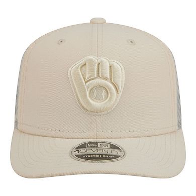 Men's New Era Light Beige Milwaukee Brewers Color Pack 9SEVENTY Trucker Adjustable Hat