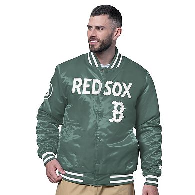 Men's Starter Green Boston Red Sox City Connect Full-Snap Varsity Jacket