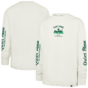 Men's '47 Cream New York Mets Quiet Please Foundation Long Sleeve T-Shirt