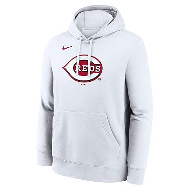Men's Nike White Cincinnati Reds Logo Club Hoodie