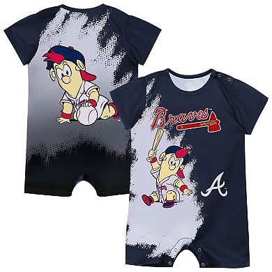Newborn Outerstuff Navy Atlanta Braves Baby Mascot Bodysuit