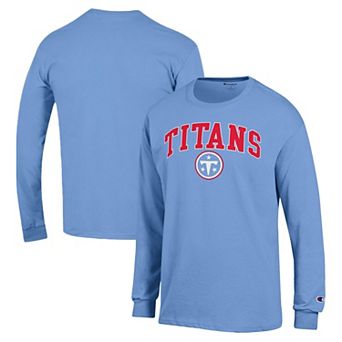 Men's Champion Light Blue Tennessee Titans Arch Over Logo Long Sleeve T-Shirt