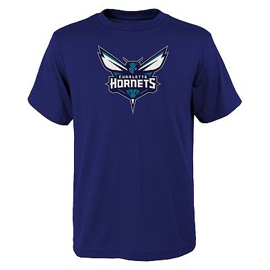 Youth Outerstuff Purple Charlotte Hornets Primary Logo T-Shirt