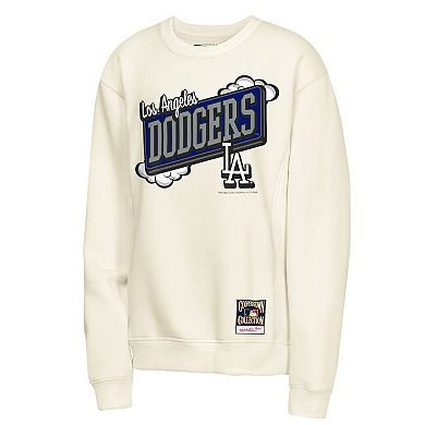 Youth Mitchell & Ness Natural Los Angeles Dodgers Retro Billboard Sweatshirt