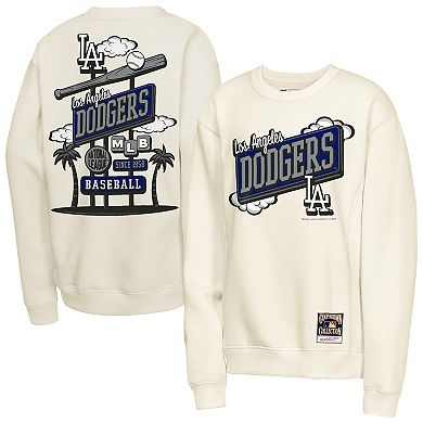 Youth Mitchell & Ness Natural Los Angeles Dodgers Retro Billboard Sweatshirt
