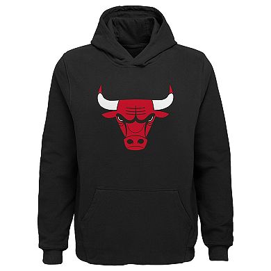 Youth Outerstuff Black Chicago Bulls Primary Logo Pullover Hoodie