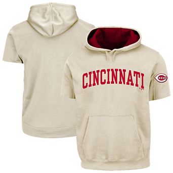 Men's Profile Cream Cincinnati Reds Big & Tall Contrast Short Sleeve Hoodie