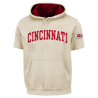 Men's Profile Cream Cincinnati Reds Big & Tall Contrast Short Sleeve Hoodie