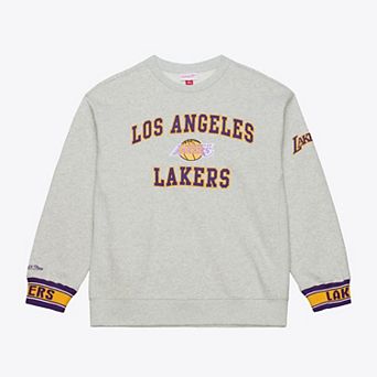 Men's Mitchell & Ness Gray Los Angeles Lakers Team Celebration Fleece Sweatshirt