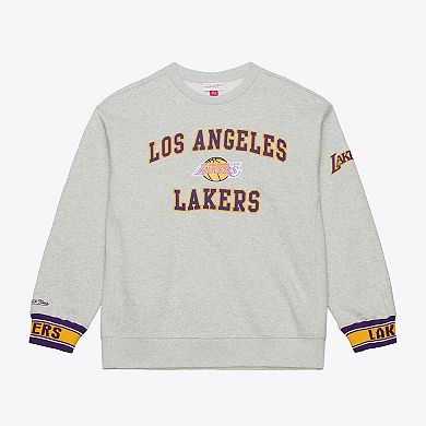 Men's Mitchell & Ness Gray Los Angeles Lakers Team Celebration Fleece Sweatshirt