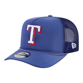 Men's New Era Royal Texas Rangers Worn A-Frame 9FIFTY Trucker Snapback Hat