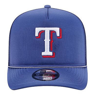 Men's New Era Royal Texas Rangers Worn A-Frame 9FIFTY Trucker Snapback Hat