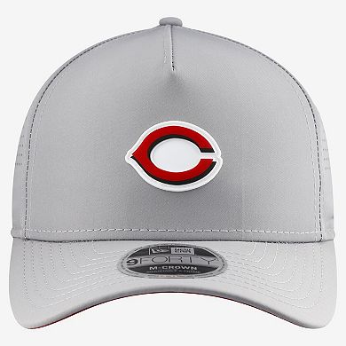 Men's New Era Gray Cincinnati Reds Micro Logo 9FORTY M-Crown A-Frame Adjustable Hat