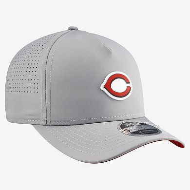 Men's New Era Gray Cincinnati Reds Micro Logo 9FORTY M-Crown A-Frame Adjustable Hat
