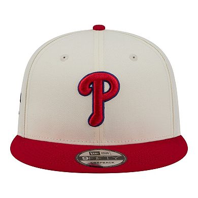 Men's New Era Cream/Red Philadelphia Phillies Localized 9FIFTY Snapback Hat