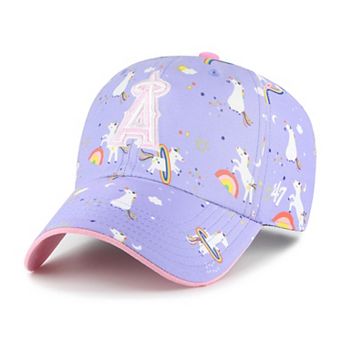 Girls Youth '47 Lavender Los Angeles Angels Unicorn Clean Up Adjustable Hat