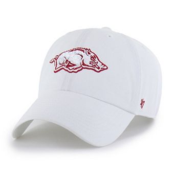 Men's '47 White Arkansas Razorbacks Clean Up Adjustable Hat
