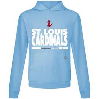 Men's Levelwear Light Blue St. Louis Cardinals Relay Center Stage Long Sleeve Hooded T-Shirt