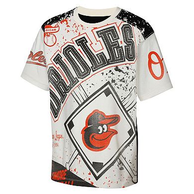Youth Outerstuff Cream Baltimore Orioles Big League Top Player Bold All-Over-Print T-Shirt