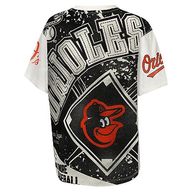 Youth Outerstuff Cream Baltimore Orioles Big League Top Player Bold All-Over-Print T-Shirt