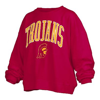 Women's Pressbox Cardinal USC Trojans Plus Size Nelson Janise Sweatshirt