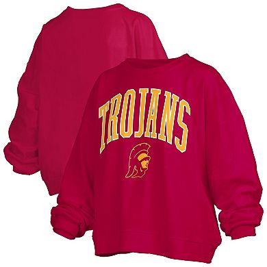 Women's Pressbox Cardinal USC Trojans Plus Size Nelson Janise Sweatshirt