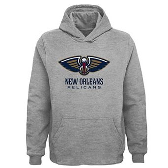 Youth Outerstuff Gray New Orleans Pelicans Primary Logo Pullover Hoodie