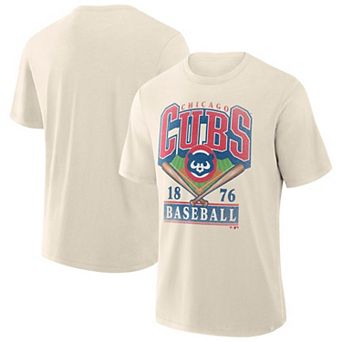 Men's Profile Cream Chicago Cubs Big & Tall Screen Print T-Shirt