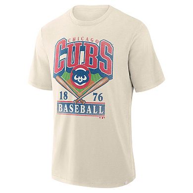 Men's Profile Cream Chicago Cubs Big & Tall Screen Print T-Shirt