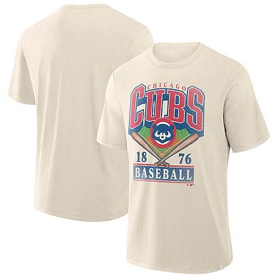 Men's Profile Cream Chicago Cubs Big & Tall Screen Print T-Shirt