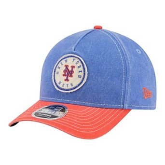 Men's New Era Royal/Orange New York Mets Felt M-Crown A-Frame 9FORTY Adjustable Hat