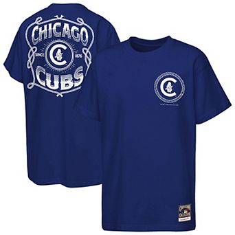 Youth Mitchell & Ness Navy Chicago Cubs Cooperstown Rodeo Rope T-Shirt